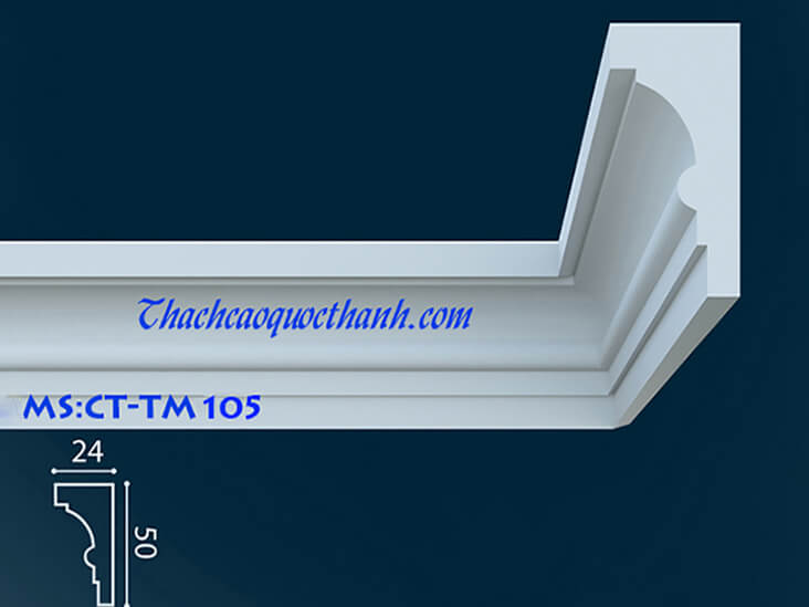 bảng giá phào chỉ thạch cao các kích thước CT-TM105